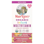 MaryRuth's, органические мультивитамины в жидкой форме для младенцев, для детей 6–12 месяцев, со вкусом апельсина и ванили, 60 мл (2 жидк. унции)