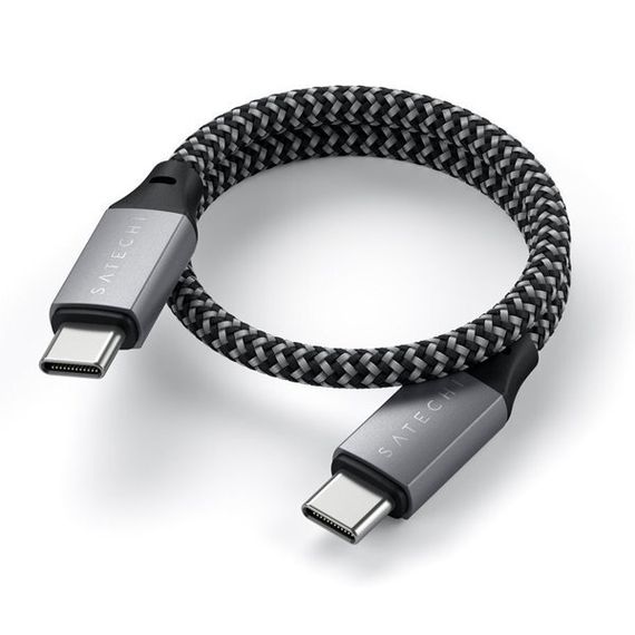 Кабель Satechi USB-C to USB-C 25 см серый космос (ST-TCC10M)