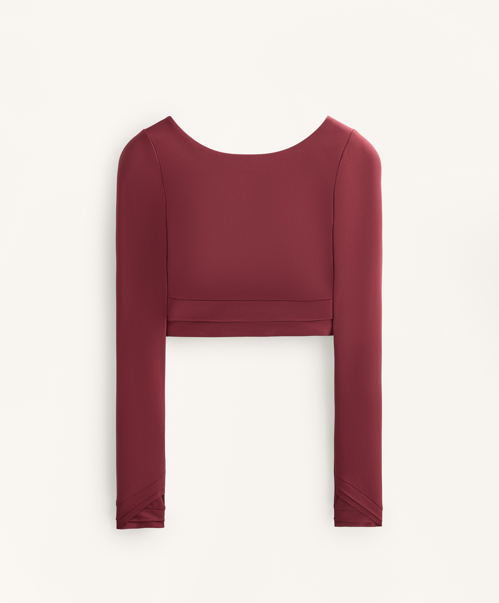 Oysho Лонгслив Comfortlux, сливовый