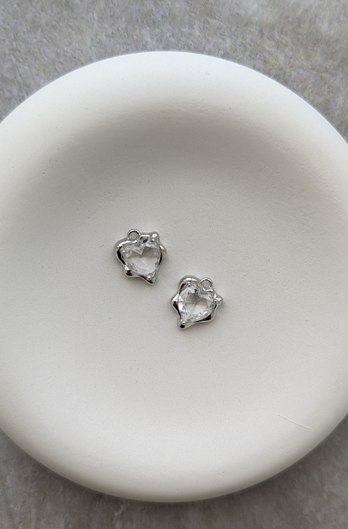 Подвеска асимметрия прозрачный цвет, 10.5*11.5мм