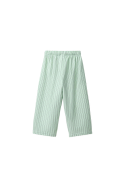 ZARA БРЮКИ RELAXED В ПОЛОСКУ, СВЕТЛО-ЗЕЛЕНЫЙ