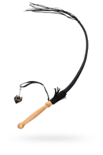 Кнут плетеный Pecado BDSM из натуральной кожи черный 75 см