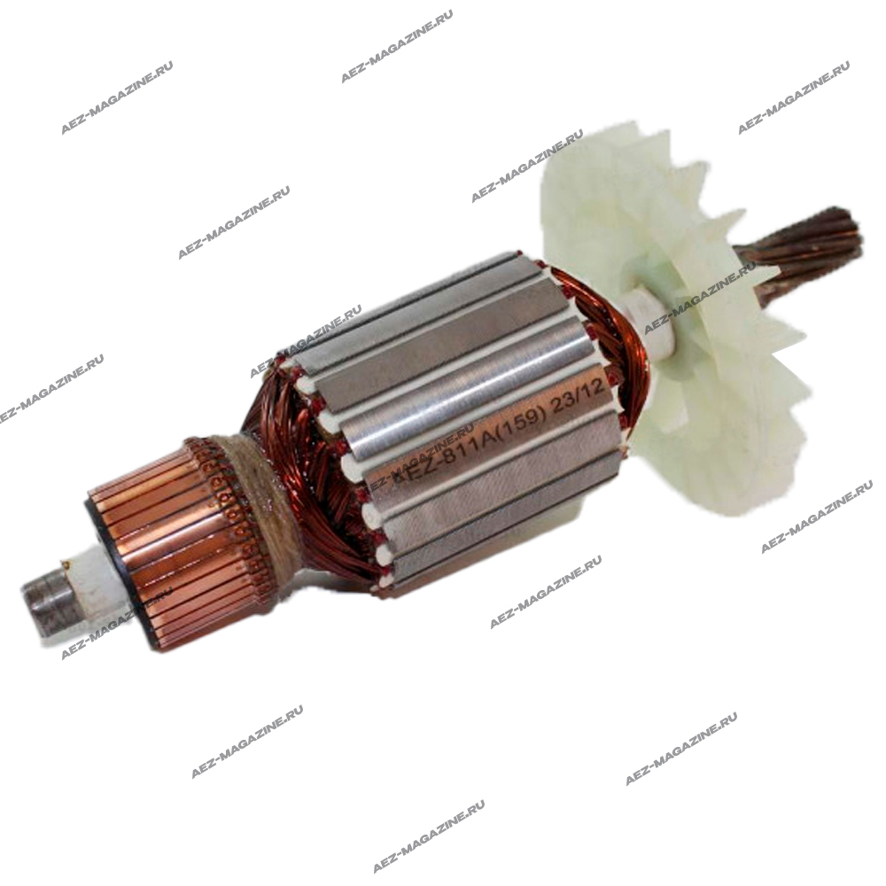 Якорь подходит для Интерскол М25 (расстояние между запорн.шейками-159,диам по железу 57)