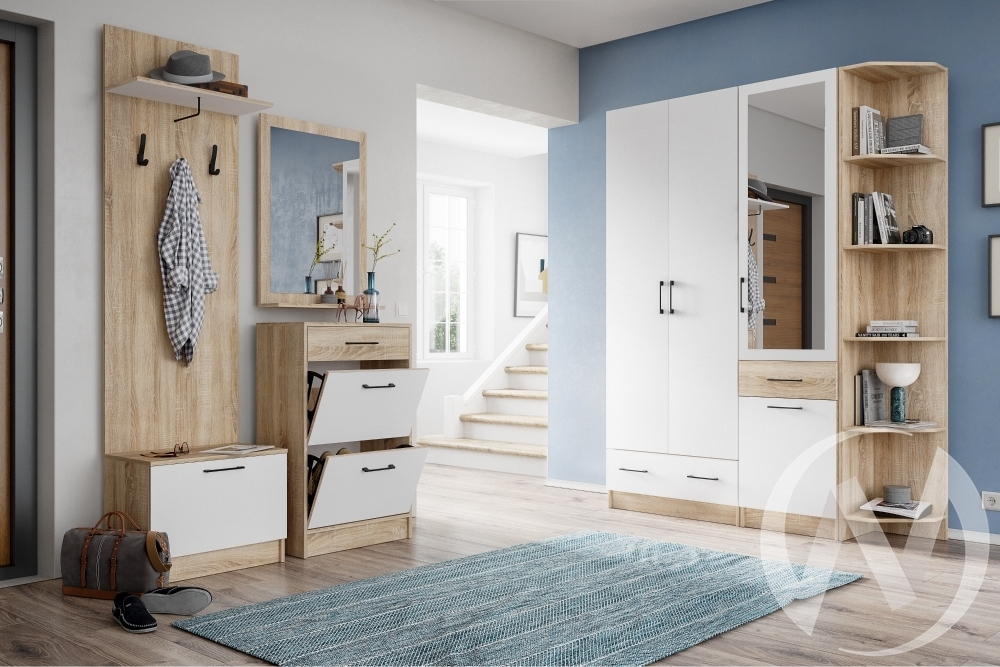 Прихожая "Денвер" (дуб сонома/белый) Комплектация 2