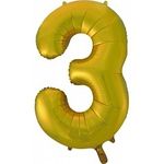 Шар (34"/86 см) Цифра, 3, Золото
