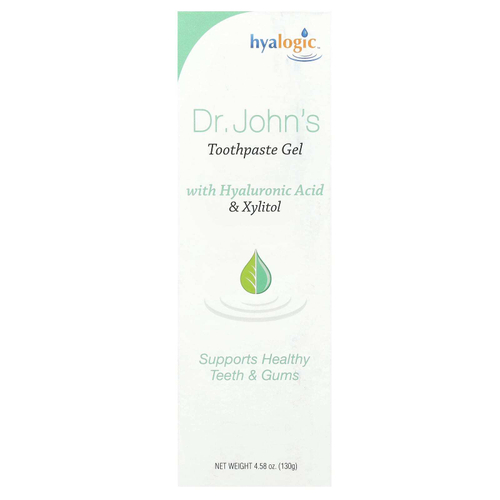 Hyalogic, Компанией Dr. John's Tooth-Paste, гель с гиалуроновой кислотой и ксилитолом, мята, 130 г (4,58 унции)