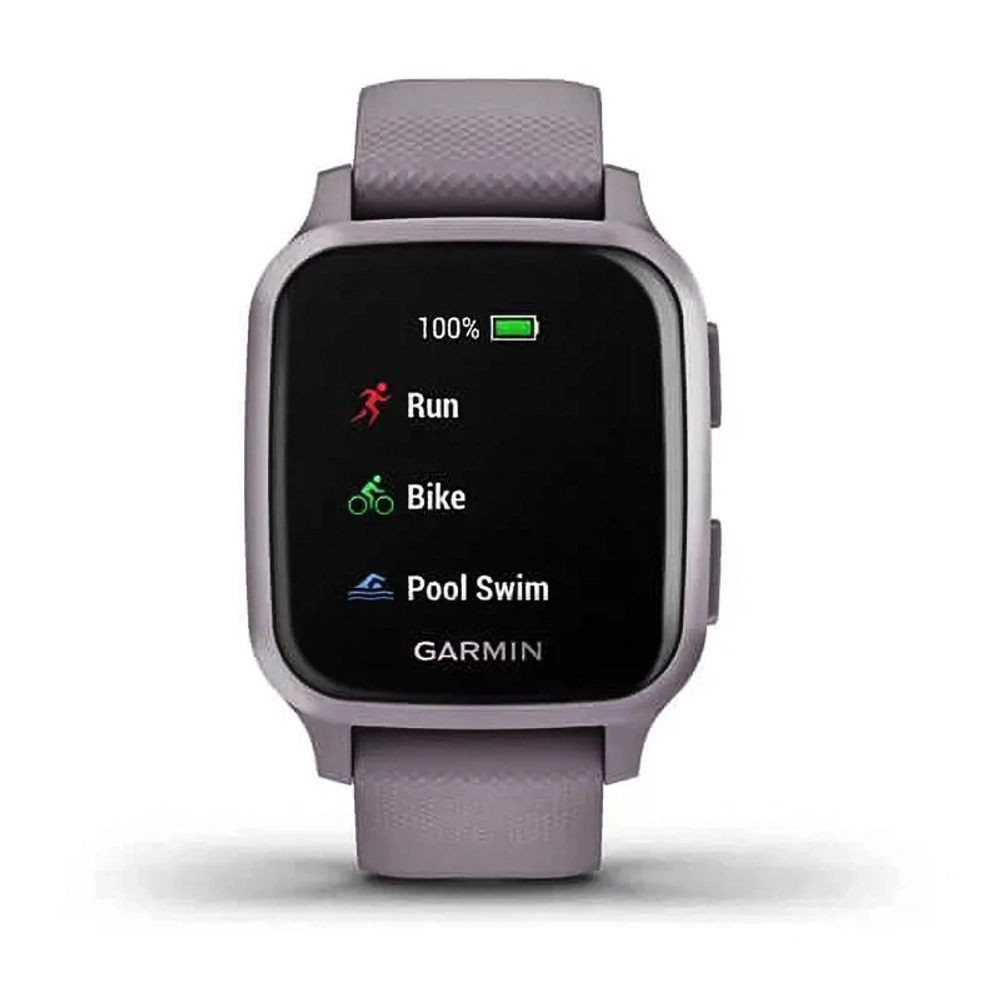 Смарт-часы Garmin Venu Sq орхидея с алюминиевым безелем и с силиконовым ремешком 010-02427-12