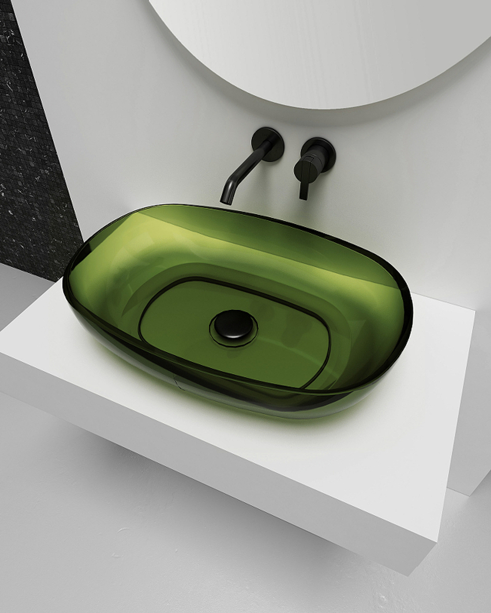 Раковина-чаша Abber Kristall 60 AT2805Emerald Зеленая