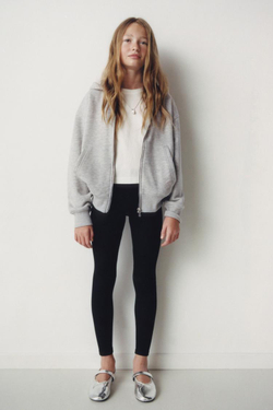 ZARA БАЗОВАЯ ТОЛСТОВКА НА МОЛНИИ, СЕРЫЙ МЕЛАНЖ