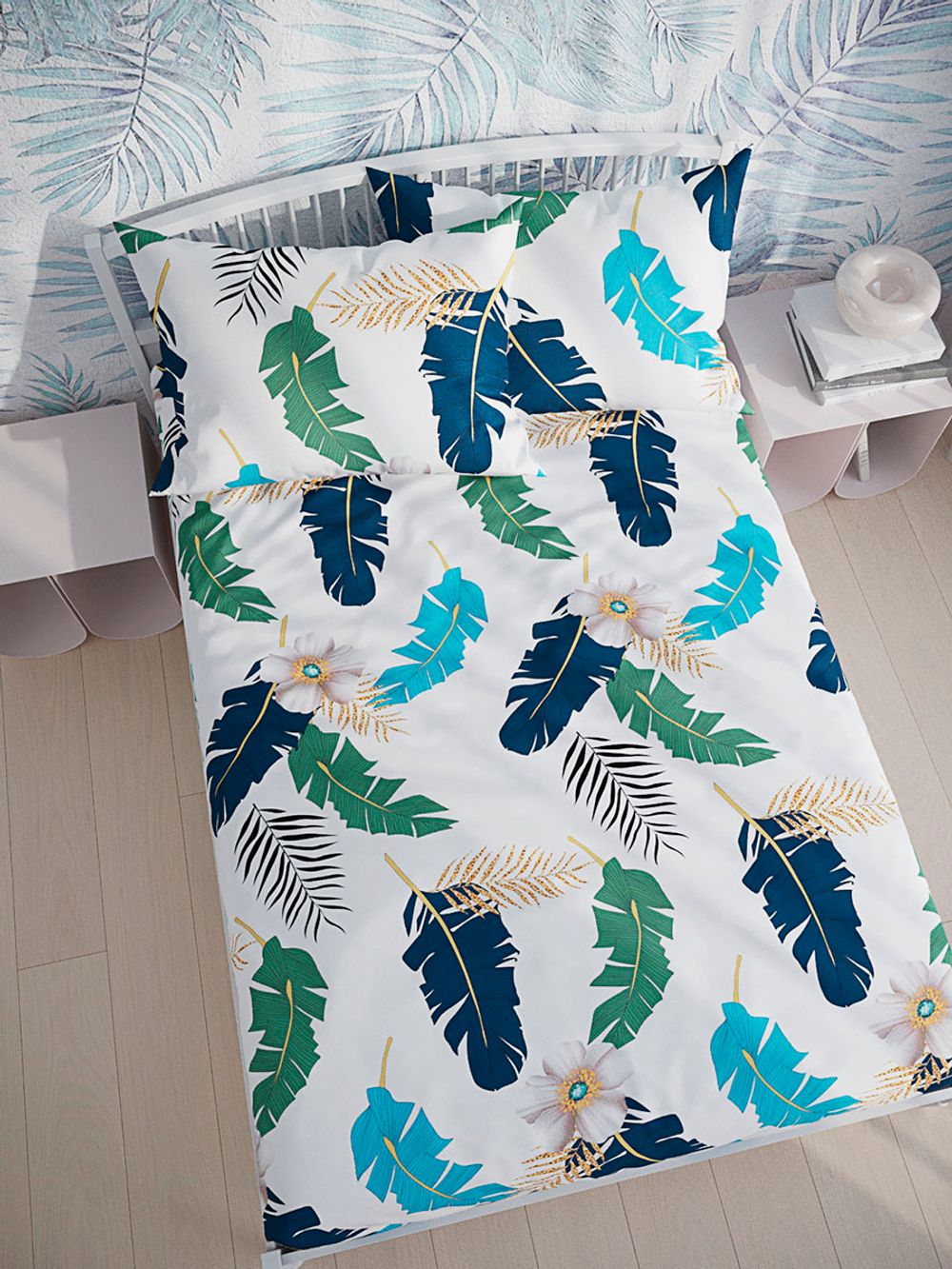 Простынь на резинке полисатин Simple House "Lodin" 90x200 см