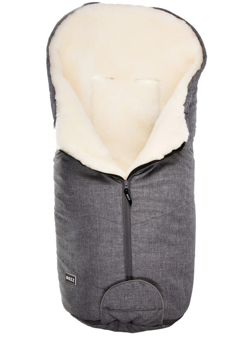 Конверт Bozz из стриженой овчины серый меланж с белой