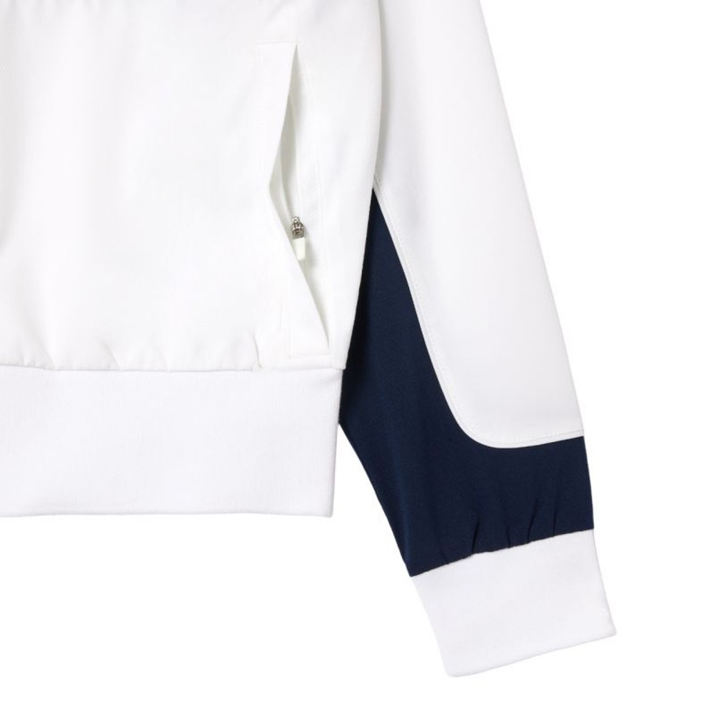 Женская теннисная куртка Lacoste Ultra-Dry Colourblock Stretch Tennis - white/navy blue