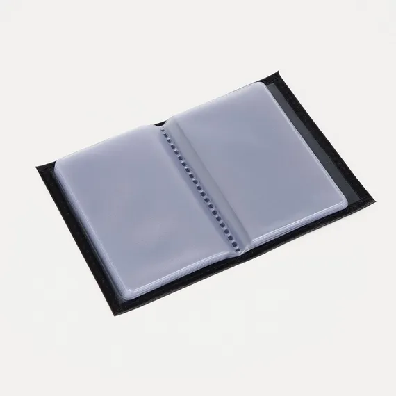 Визитница вертикальная, 18 листов, цвет чёрный