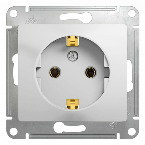 Розетка с заземлением 16А механизм SE Glossa, белый GSL000143