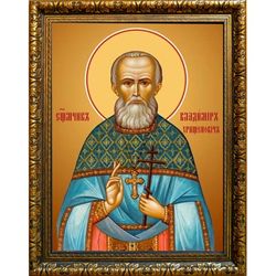 Владимир Хрищенович священномученик, пресвитер. Икона на холсте.