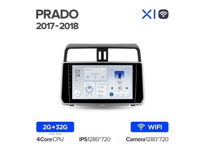 Магнитола Teyes X1 2-32 Wi-Fi Toyota Land Cruiser Prado 150 2017 — 2018 10.2"