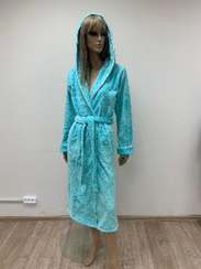 Халат женский c капюшоном HELEN Бирюзовый