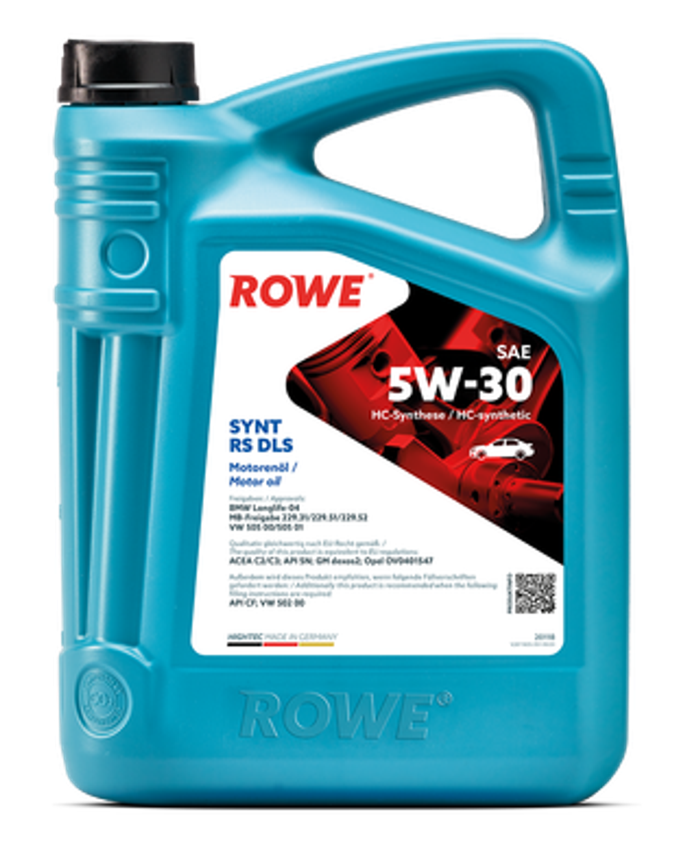 Моторное масло Rowe Hightec Synt RS DLS 5W-30, SN/CF, C2/C3, GM dexos2, синтетическое, 4 л
