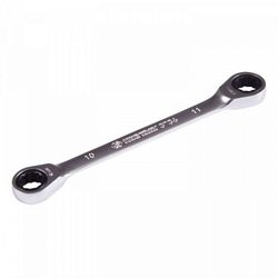 KING TONY (37361011M) Ключ трещоточный накидной 10х11 мм, прямой