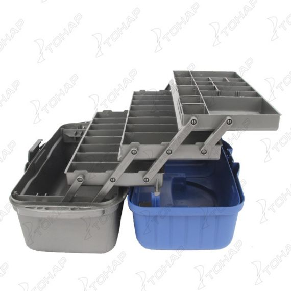 Ящик рыболова Helios трехполочный синий