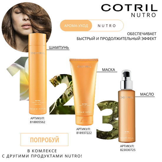 COTRIL Nutro Miracle Intensive Shampoo Интенсивно питающий шампунь, 1000 ml