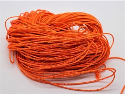 Шнур люрекс, ш. 3 мм, оранжевый с золотом