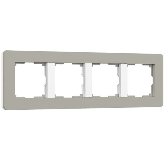 Рамка Werkel Split на 4 поста дымчатый/белый W0043067 4690389206108