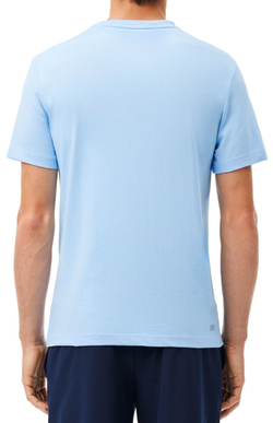 Мужская теннисная футболка Lacoste Ultra Dry Jersey Sports T-Shirt With Logo - небесный