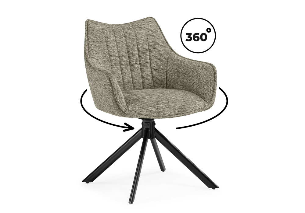 Стул на металлокаркасе Woodville Denever beige, black, ножки черные