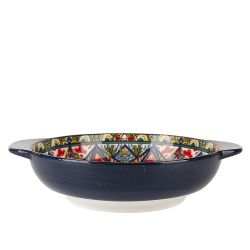 Салатник с ручками " " (синий) 25х20,5х6см v=1200мл (min6) (транспортная упаковка)