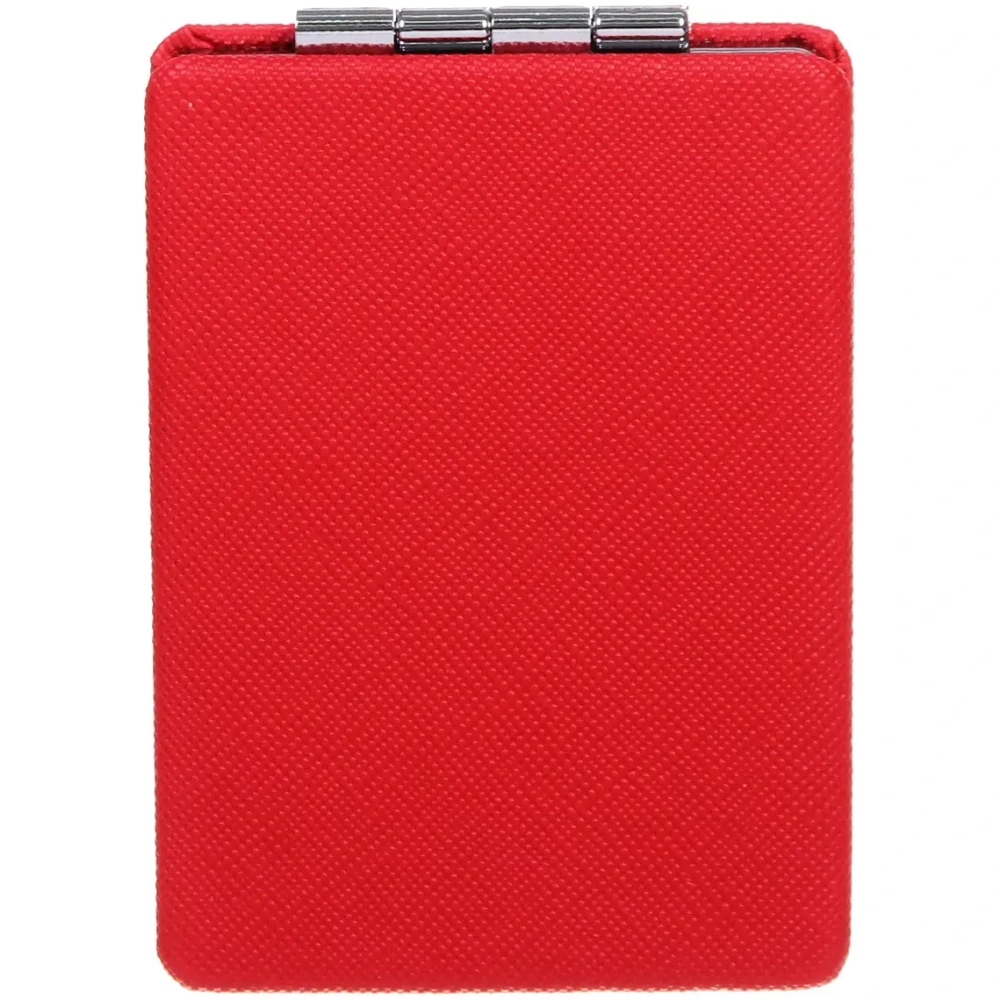 Зеркало косметическое двойное «ФРАТЕЛЛИ», прямоугольник, цвет красный, 9*6см (пакет с подвесом)