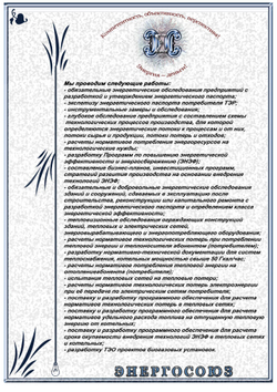 Повторный энергоаудит (энергопаспорт и отчет по результатам энергетического обследования) и разработка программы энергосбережения среднего  промышленного предприятия