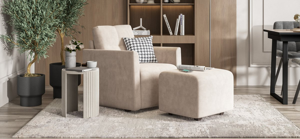 БОСС не раскладное кресло-пуф Монолит Латте (последний экземпляр)