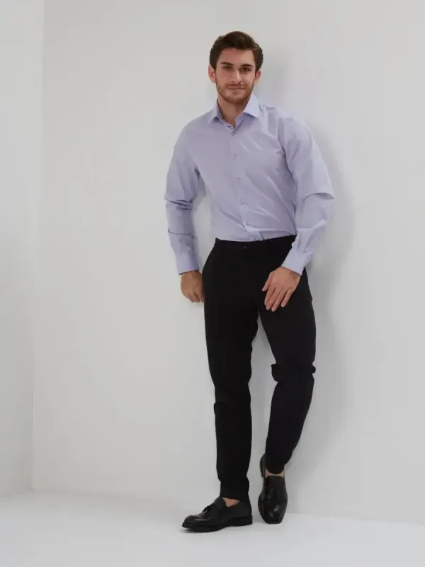 Рубашка приталенная SLIM FIT с длинным рукавом, лавандовая
