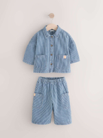 Рубашка джинсовая и брюки джинсовые в комплекте для девочки Next E89-852, Синий