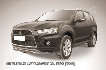 Защита переднего бампера (нержавейка) Mitsubishi Outlander XL (2009-2013) d57+d42