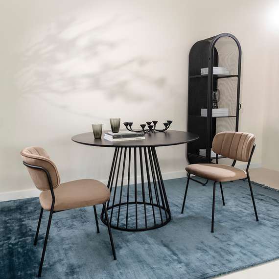 Стул Eirill, светло-коричневый велюр с черными ножками