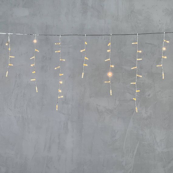 Светодиодная бахрома с колпачком 4,9*0,5 м., 189 экстра теплых белых LED ламп, прозрачный провод ПВХ, IP65, Beauty Led (PIL189CAP-10-2EWW)