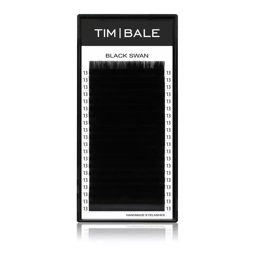 Ресницы чёрные TimBale Black Swan, 20 линий С+ 0,10 - 7 mm
