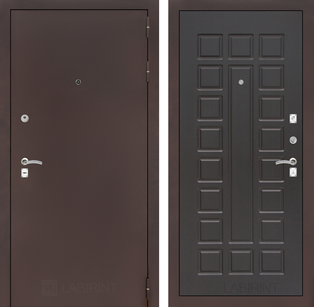 Дверь входная Лабиринт CLASSIC антик медный 04 - Венге металлическая