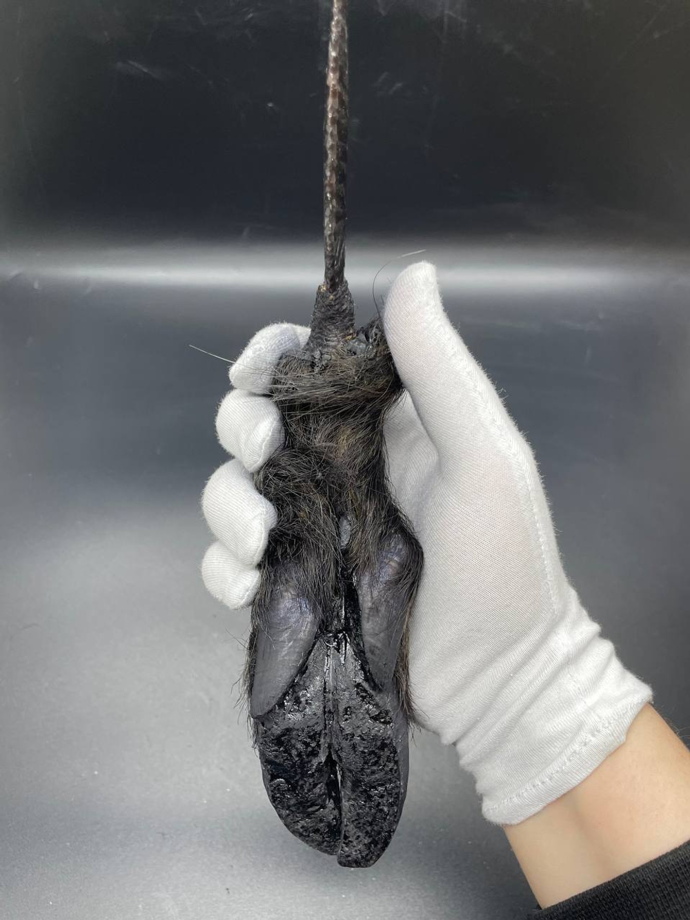 Обсидиановый нож с рукоятью копыта вепря 24 см