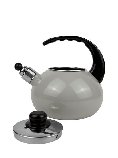Чайник 2,5 л. эмалированный со свистком Kamille KM 1039B с черной бакелитовой ручкой