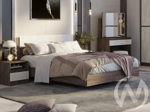 Кровать 1600 секция №18 НКМ Милана (ясень анкор/дуб эльза)