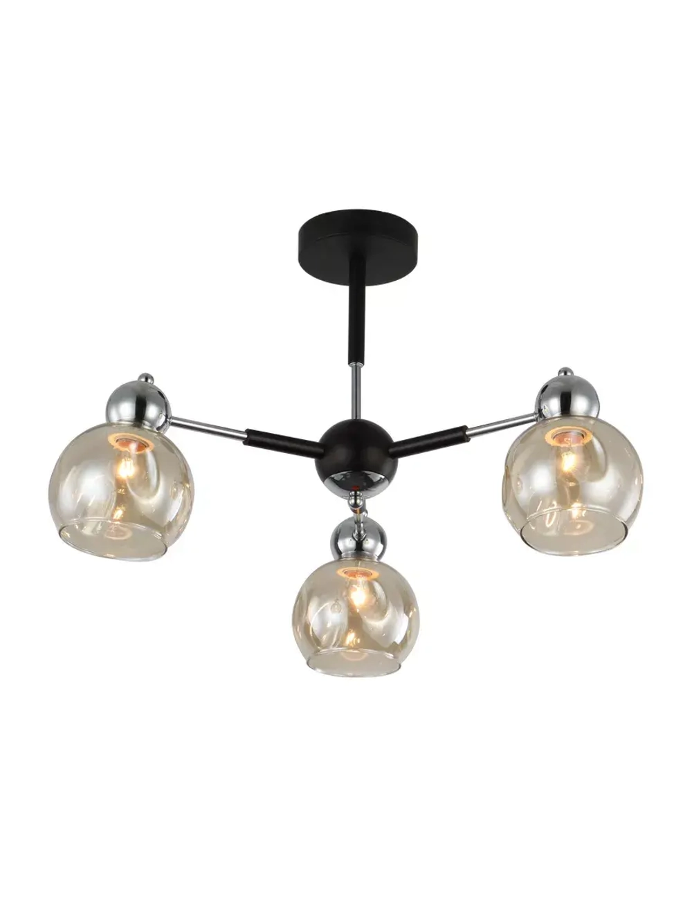 Люстра потолочная FABIA  E27*3*60W черный, хром