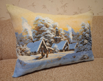 Декоративная гобеленовая наволочка для интерьерной подушки Зима 68х47