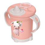 4070352 Поильник с ручками, мягкий носик, 270 мл, цвет светло-розовый