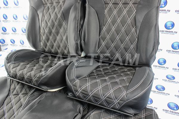 Анатомический комплект для переделки сидений ВАЗ в "Recaro" ("Рекаро") из ткани "Двойной ромб 5см"