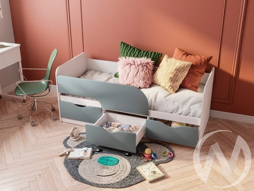 Кровать Стандарт 0.9 КР-22 NEW (белый/MF11 шарли бриз)