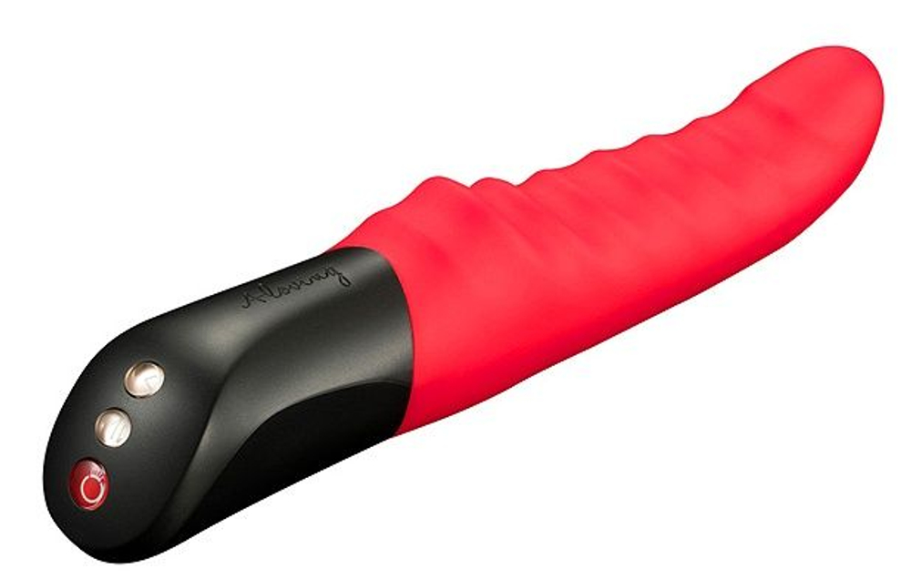 Красный вибромассажер JAGUAR с 10 режимами вибрации - 23,7 см. (Цвет: красный)