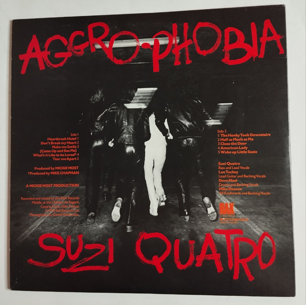 Винтажная виниловая пластинка LP Suzi Quatro Aggro Phobia (Japan 1976) (Obi) EX